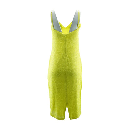 Neon Yellow Solid Midi Dress