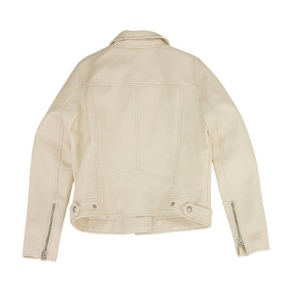 Tan Solid Faux Leather Jacket