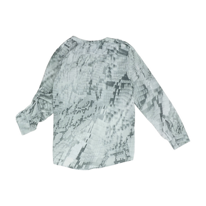 Gray Print Button Down