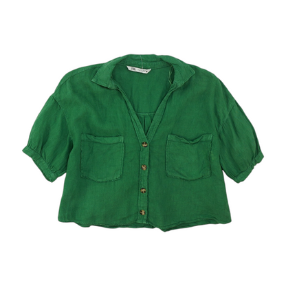 Green Button Down