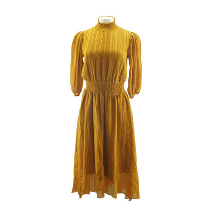 Orange Striped Midi Dress