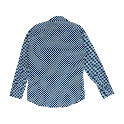 Navy Check Button Down