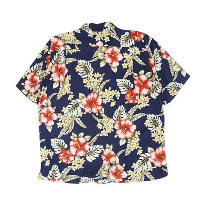 Navy Floral Short Sleeve Button Down