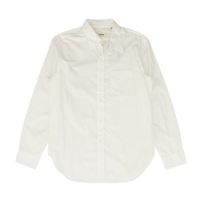 White Solid Long Sleeve Button Down