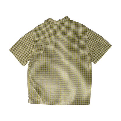 Green Plaid Short Sleeve Button Down