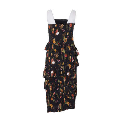 Black Print Midi Dress