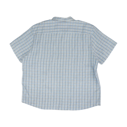 Blue Plaid Short Sleeve Button Down