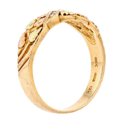 10K Two-Tone Gold Diamond Band Ring