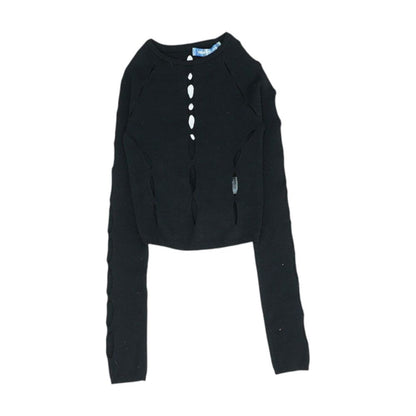 Black Crewneck Knit Top