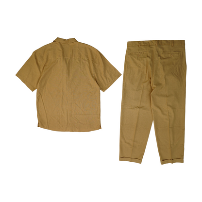 Tan Solid Pant Set