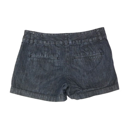 Navy Solid Denim Shorts