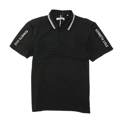 Black Solid Short Sleeve Polo