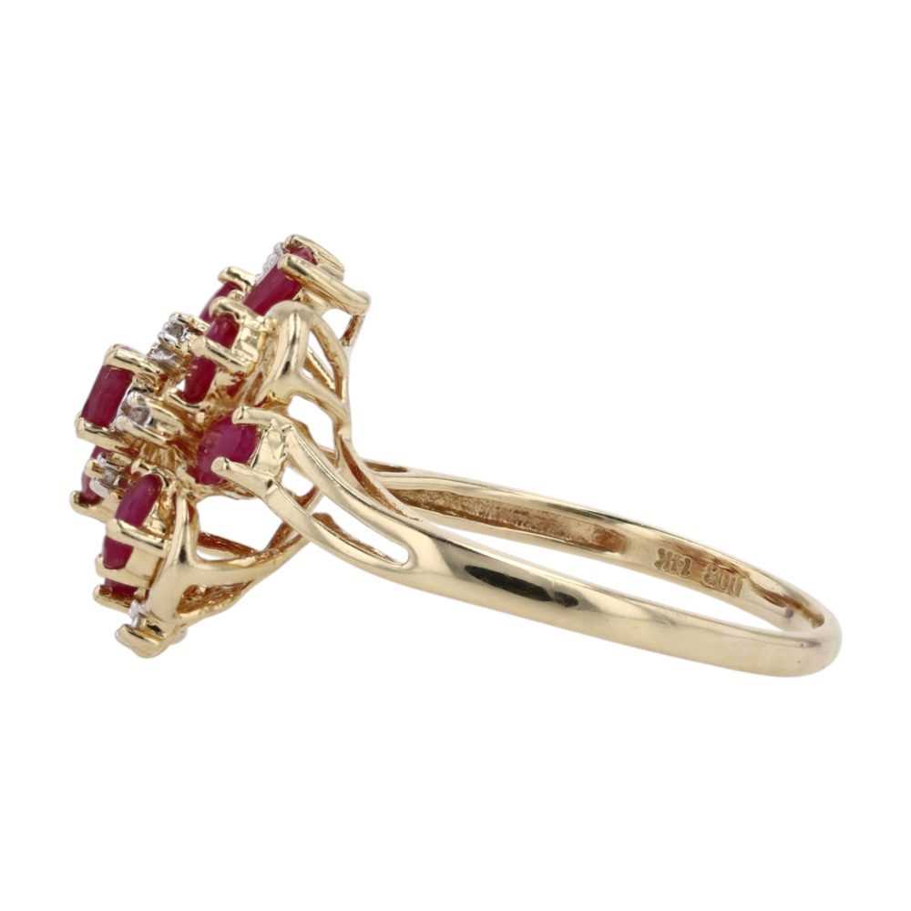 14K Yellow Gold Ruby Fashion Ring