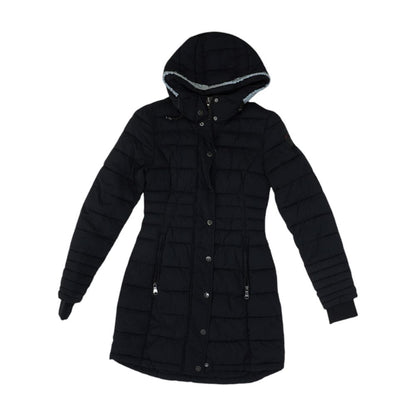 Black Solid Puffer Coat