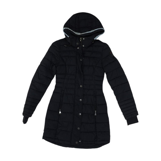 Black Solid Puffer Coat
