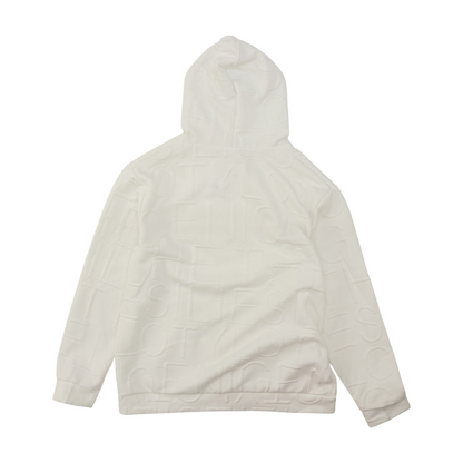 White Print Hoodie Pullover