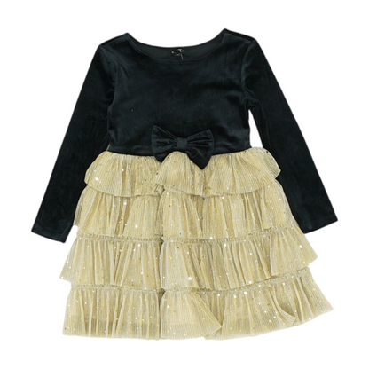 Black Color Block Formal Dress