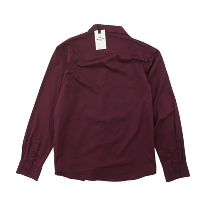 Burgundy Solid Long Sleeve Button Down