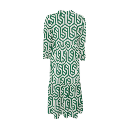 Green Abstract Midi Dress