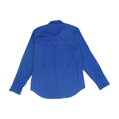 Navy Print Long Sleeve Button Down