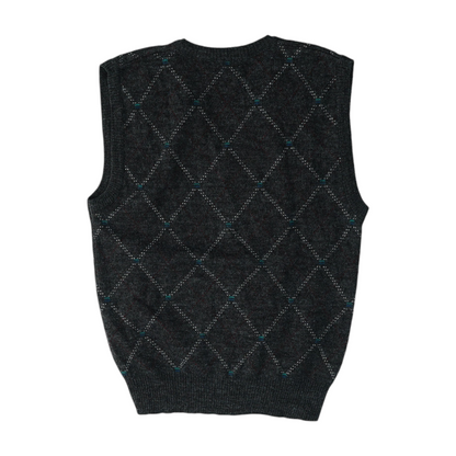 Gray Argyle Vest Sweater