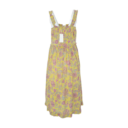 Yellow Floral Midi Dress