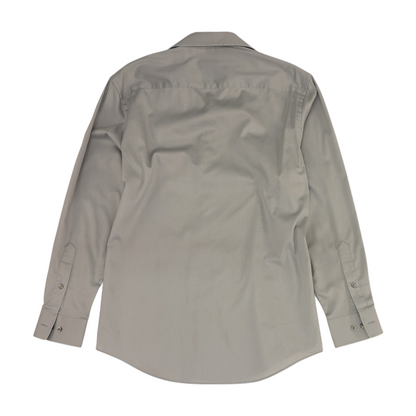 Gray Solid Long Sleeve Button Down