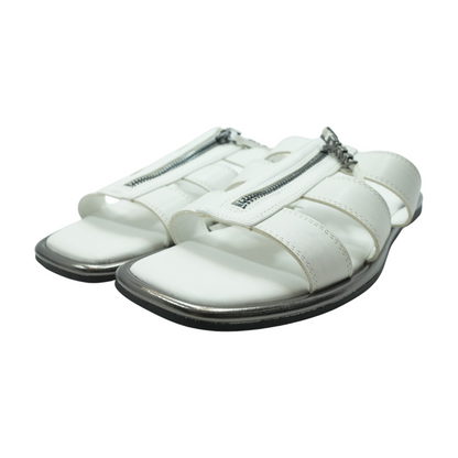 White Flat Sandals