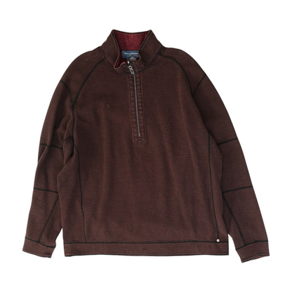 Maroon Solid 1/4 Zip Pullover