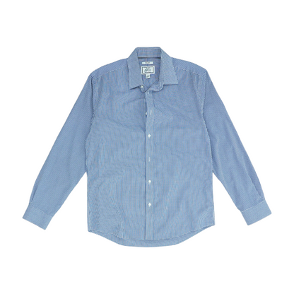 Navy Check Long Sleeve Button Down