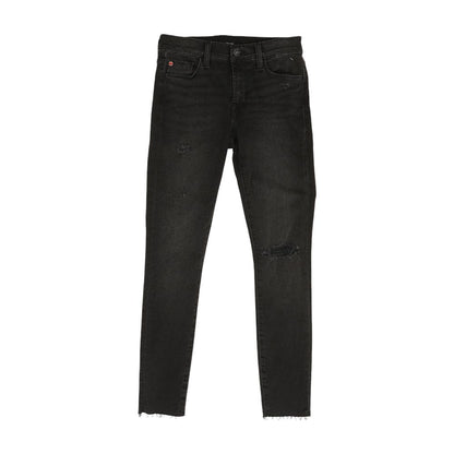Black Solid Mid Rise Skinny Leg Jeans