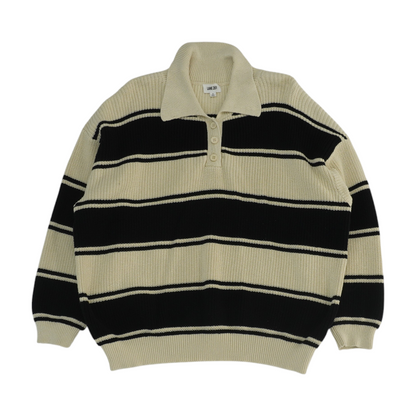 Beige Striped Pullover Sweater
