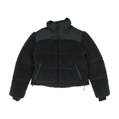 Black Solid Puffer Jacket