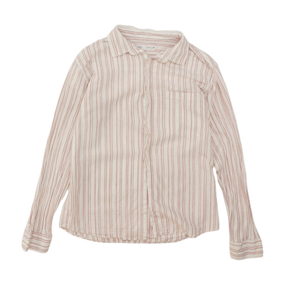 White Striped Long Sleeve Button Down