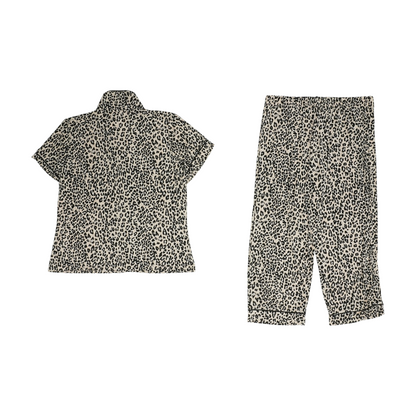 Black Animal Print Pajama Set