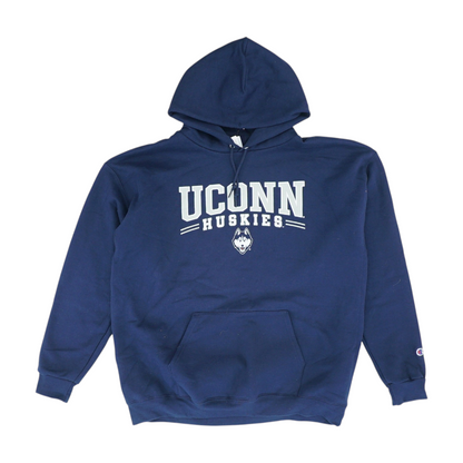 Navy UConn Huskies Solid Hoodie Pullover
