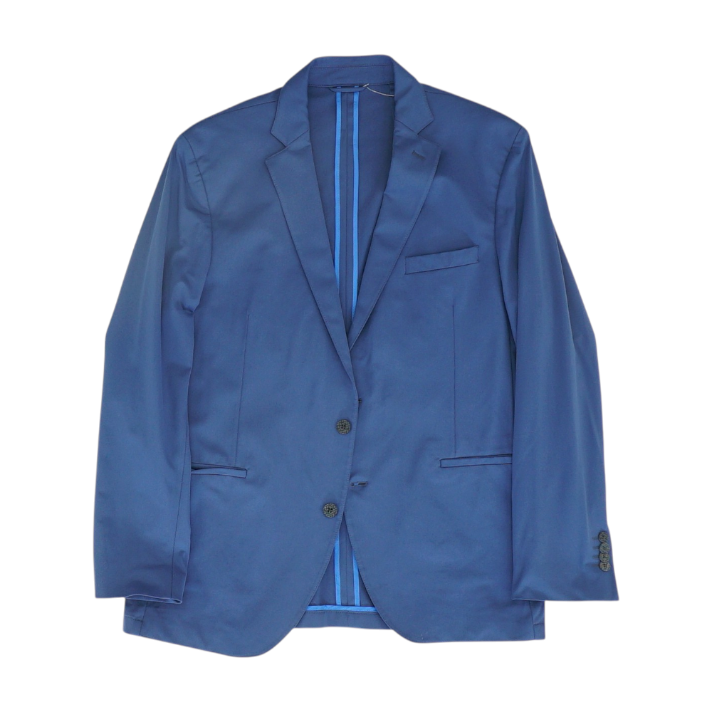 Navy Long Solid Sport Coat