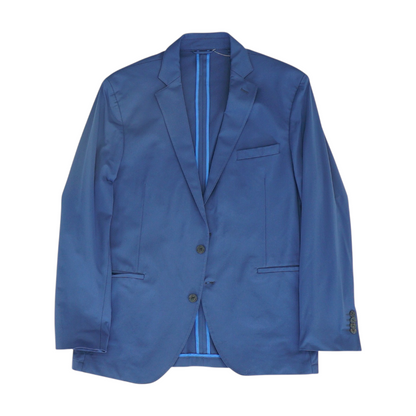 Navy Long Solid Sport Coat
