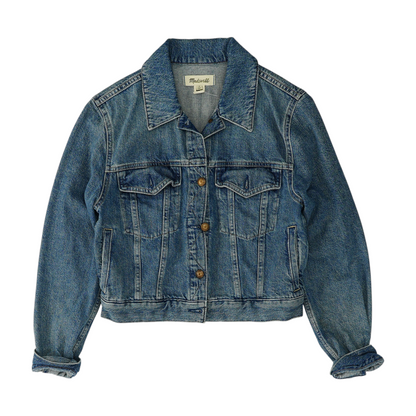 Blue Solid Denim Jacket