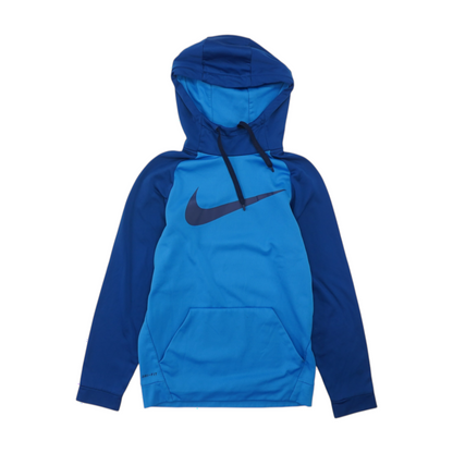 Blue Color Block Hoodie Pullover