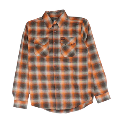 Orange Plaid Flannel Button Down