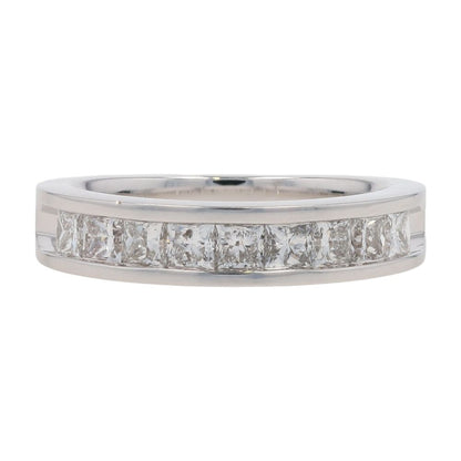 1 Ct 10K White Gold Lab Grown Diamond Princess Cut Channel Set Band