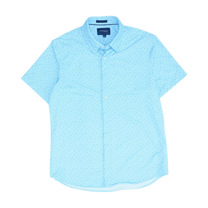 Blue Print Short Sleeve Button Down