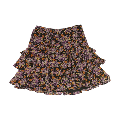 Purple Floral Mini Skirt
