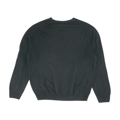 Black Solid Pullover Sweater