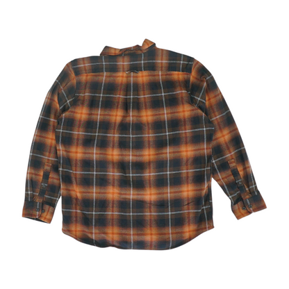 Orange Plaid Flannel Button Down