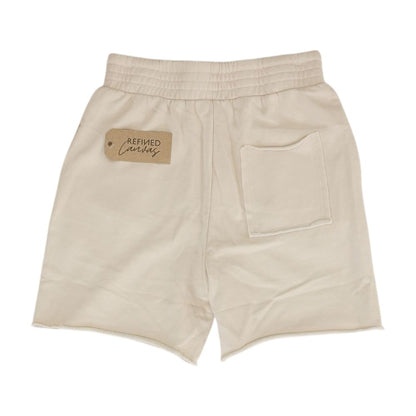 Beige Solid Shorts
