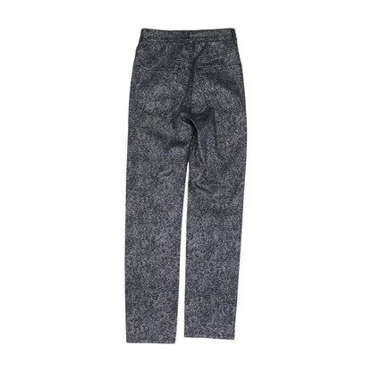 Blue Graphic High Rise Slim Leg Jeans