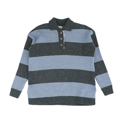 Gray Striped Pullover Sweater