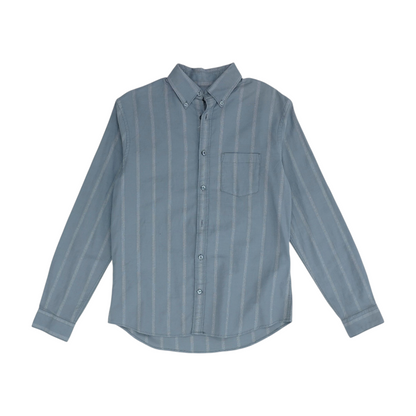 Gray Striped Long Sleeve Button Down
